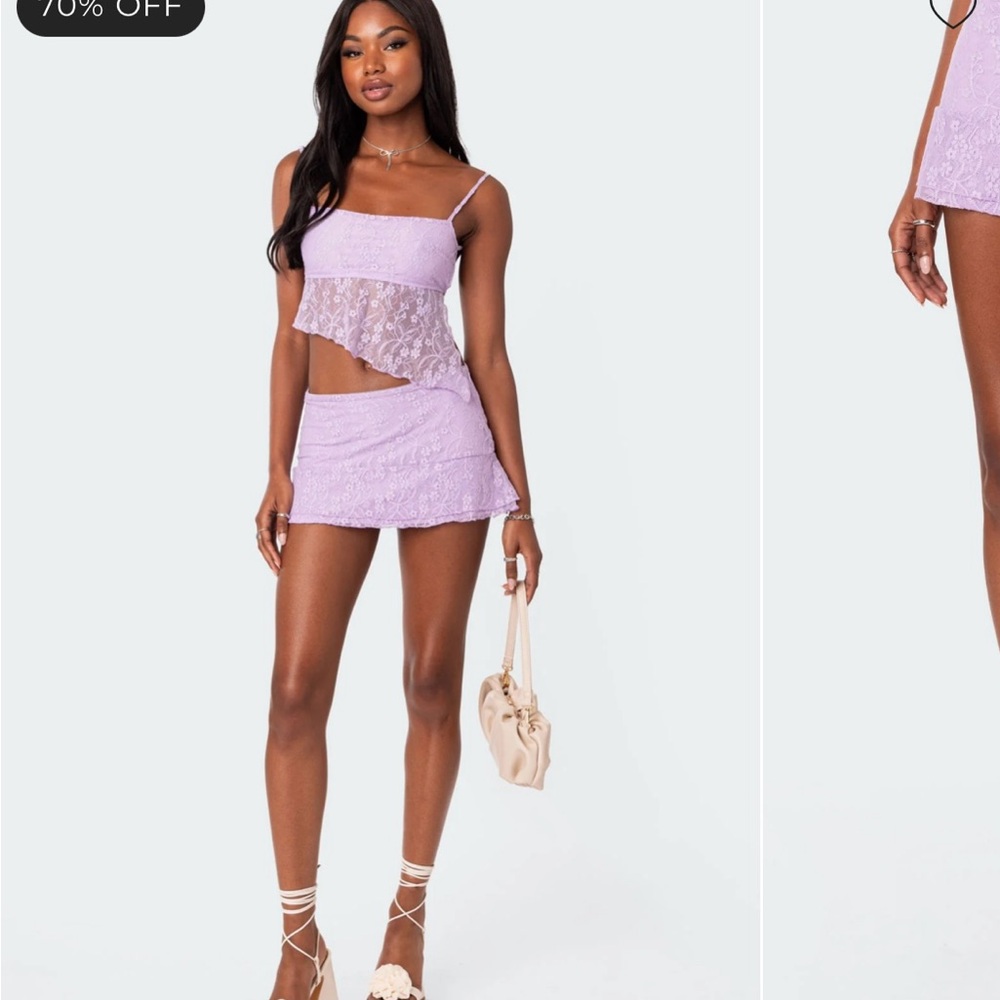 Lavender Lace Mini Dress